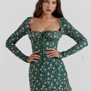 House of CB MALIKA
Green Floral Corset Mini Dress